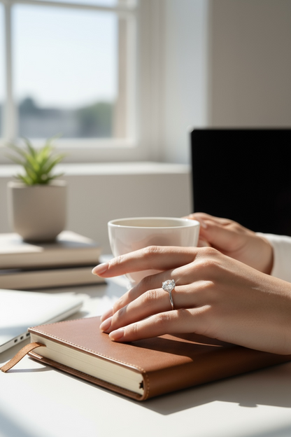 Anillo Solitario Moissanita 1CT | Oro y Plata 925