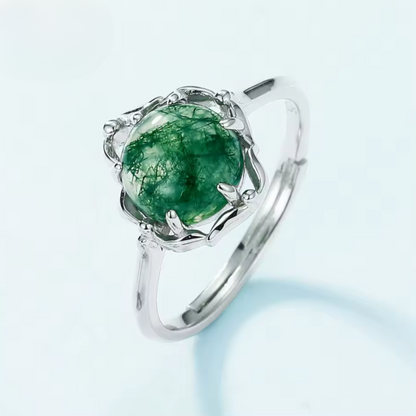 Anillo de Ágata Musgo en Plata 925 – Naturaleza en tu esencia