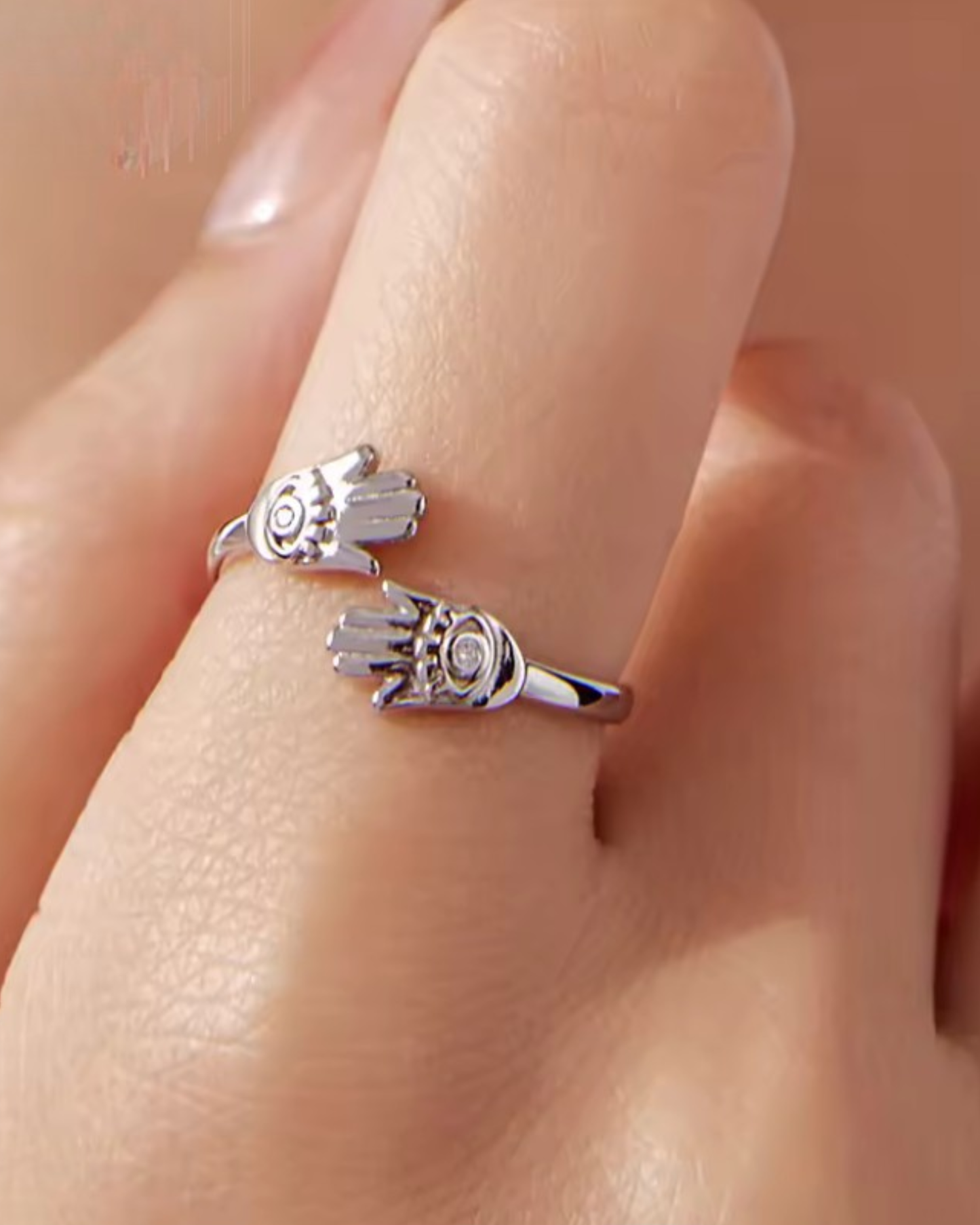 Anillo Hamsa Protector de Plata 925 | Bendición y Energía Positiva