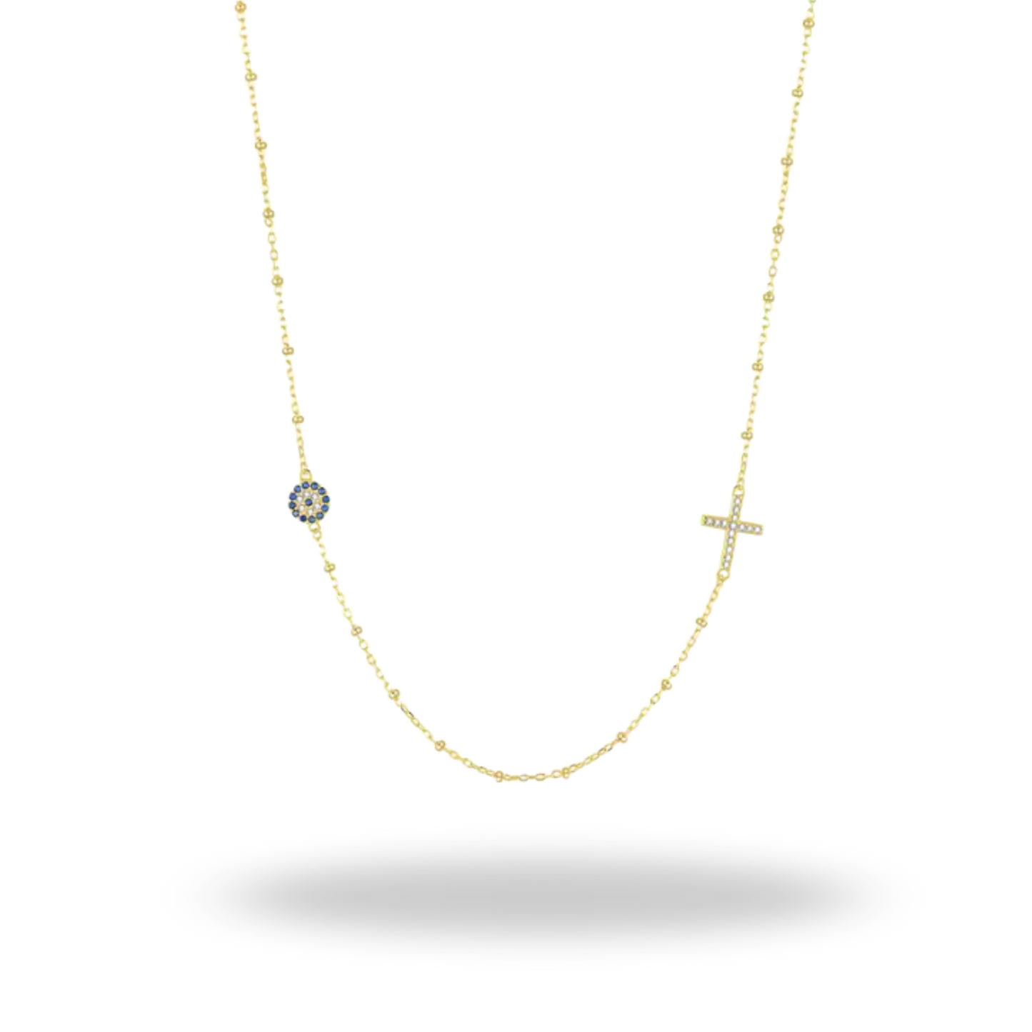 Collar Ojo Azul & Cruz | Plata 925