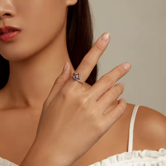 Anillo Mariposa Púrpura en Plata 925 – Símbolo de Transformación