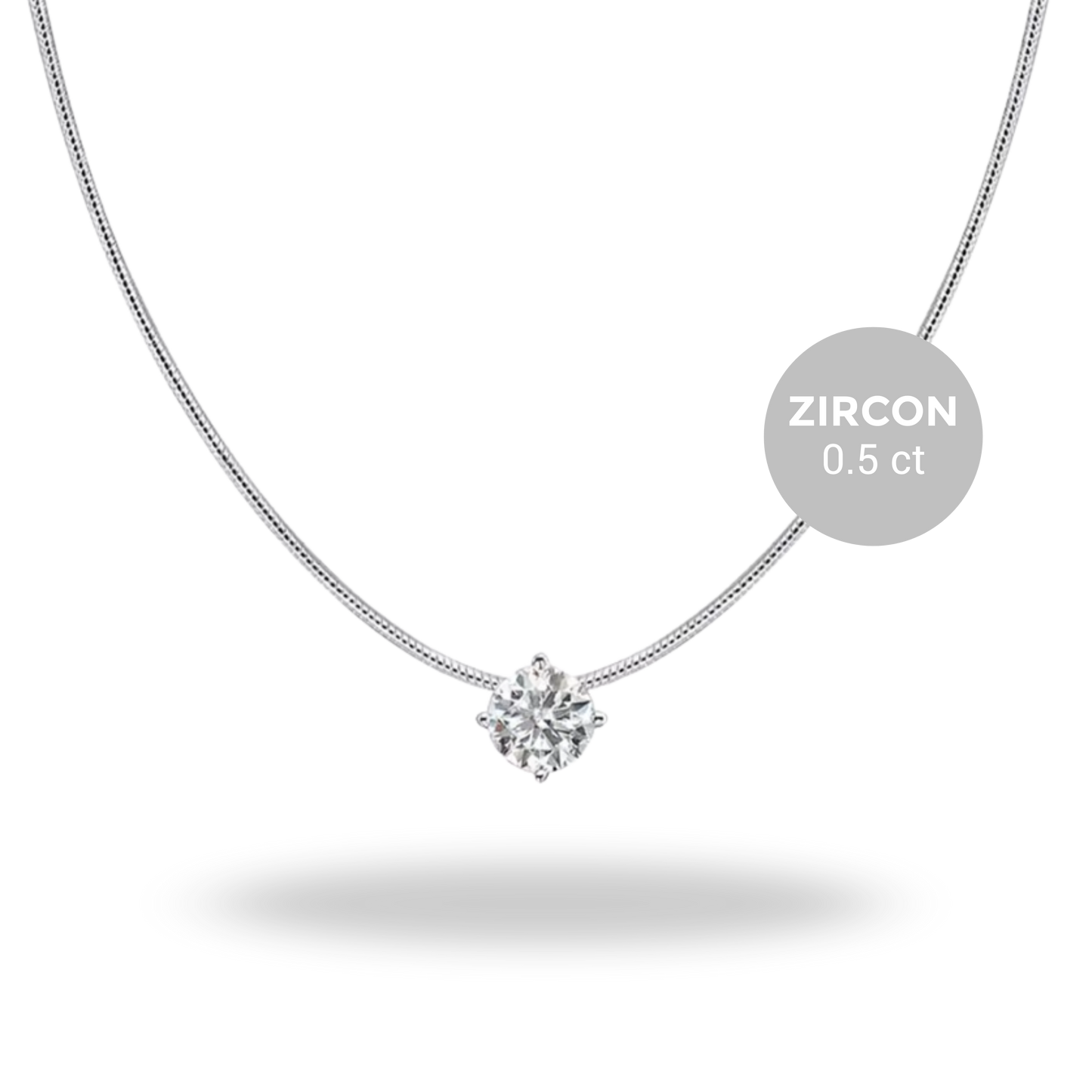 Collar Solitario Zircón | 0,5 ct · 1 ct · 2 ct