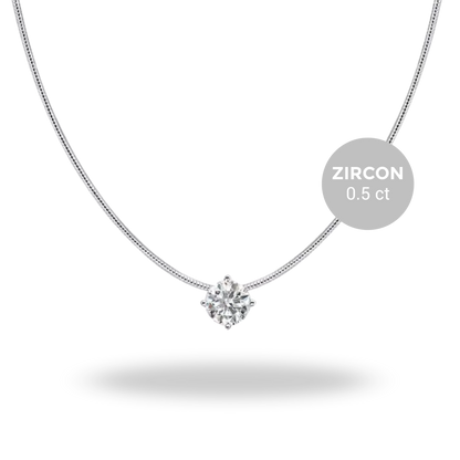 Collar Solitario Zircón | 0,5 ct · 1 ct · 2 ct