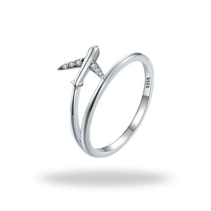 Anillo de avión en plata 925 | circonitas