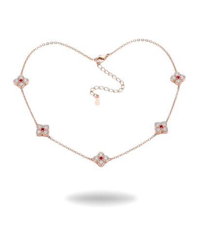 Collar Flor de Moissanita en Plata 925 con Baño en Oro 18K | Brillo & Elegancia Atemporal