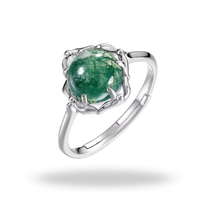 Anillo de Ágata Musgo en Plata 925 – Naturaleza en tu esencia