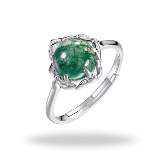Anillo de Ágata Musgo en Plata 925 – Naturaleza en tu esencia