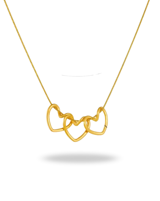 Collar Corazones Dorados en Acero Inoxidable 316L – Minimalismo con estilo