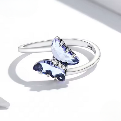 Anillo Mariposa Púrpura en Plata 925 – Símbolo de Transformación