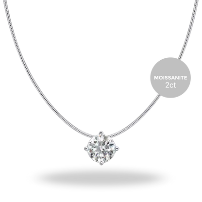 Collar Solitario Moissanita Certificada | 0,5 ct · 1 ct · 2 ct