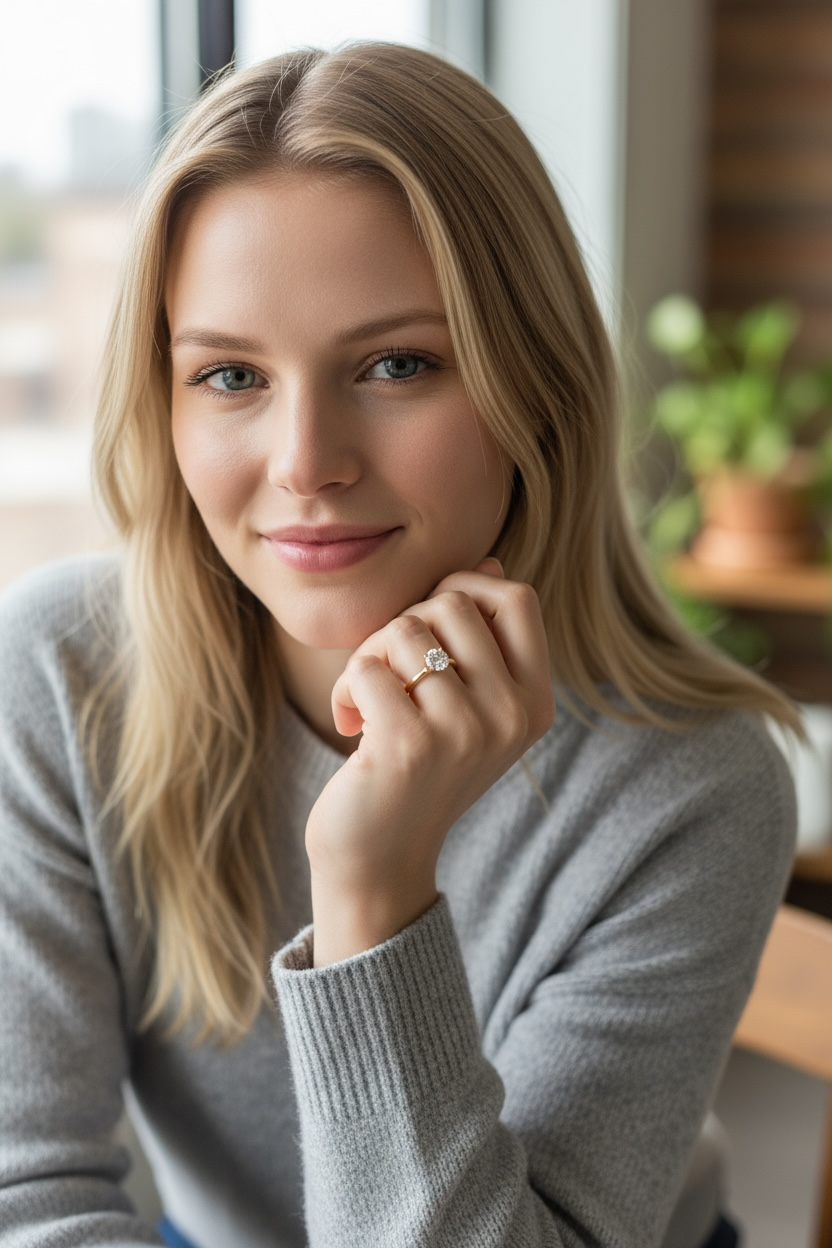 Anillo Solitario Moissanita 1CT | Oro y Plata 925