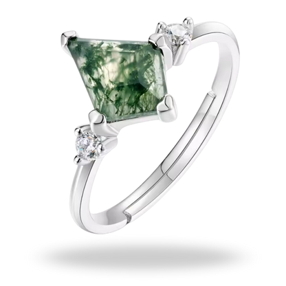 Anillo de Ágata Musgo en Plata 925 – Belleza natural en tus manos