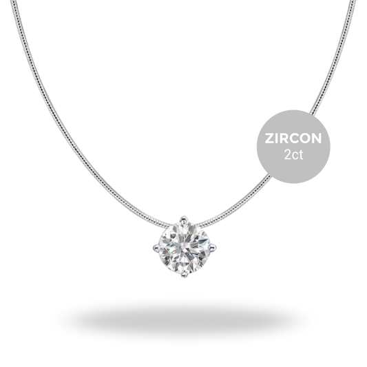 Collar Solitario Zircón | 0,5 ct · 1 ct · 2 ct