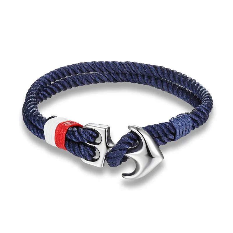Pulsera "Anchor Connection" – Edición Navy & Silver