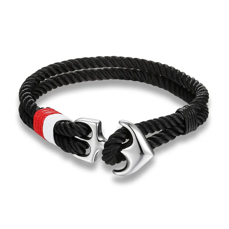 Pulsera "Anchor Connection" – Edición Navy & Silver