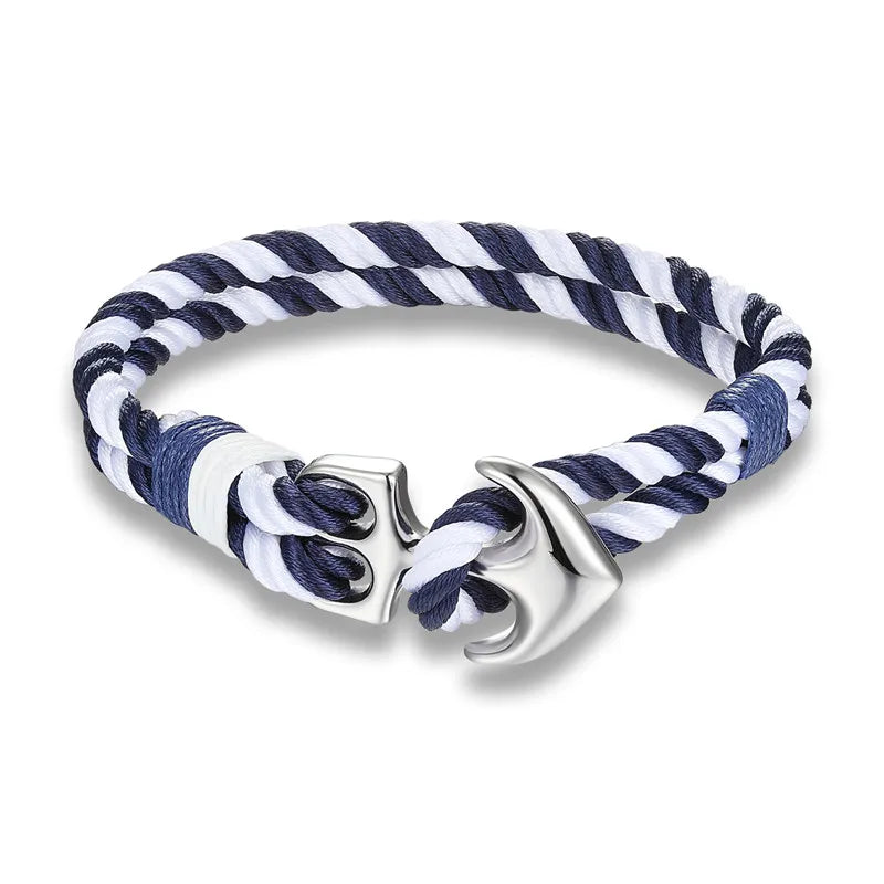Pulsera "Anchor Connection" – Edición Navy & Silver