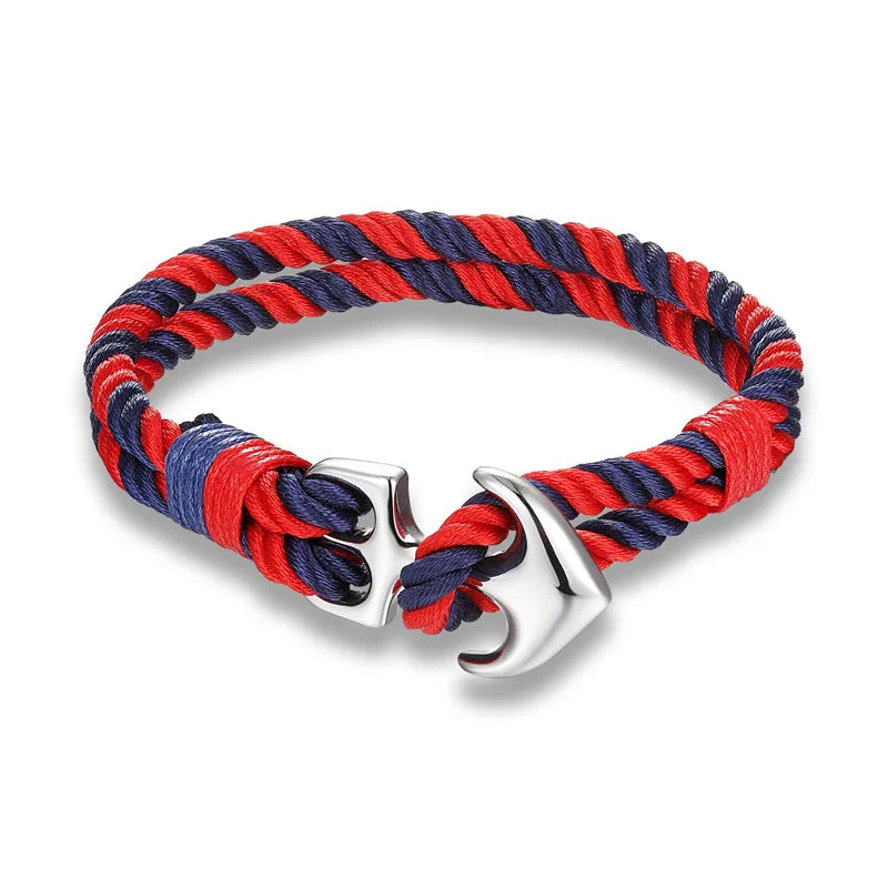 Pulsera "Anchor Connection" – Edición Navy & Silver