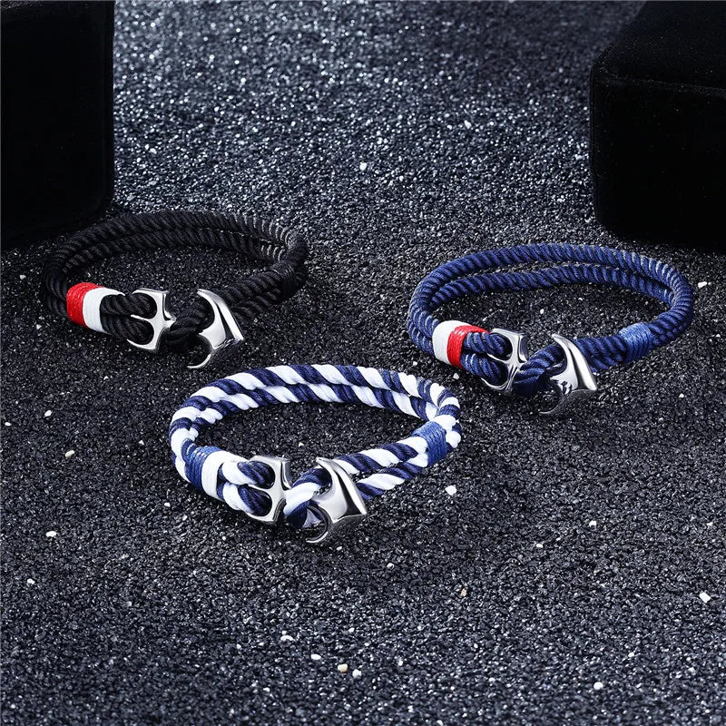 Pulsera "Anchor Connection" – Edición Navy & Silver
