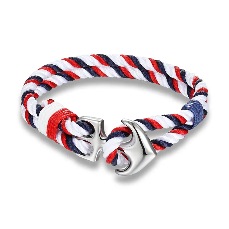 Pulsera "Anchor Connection" – Edición Navy & Silver