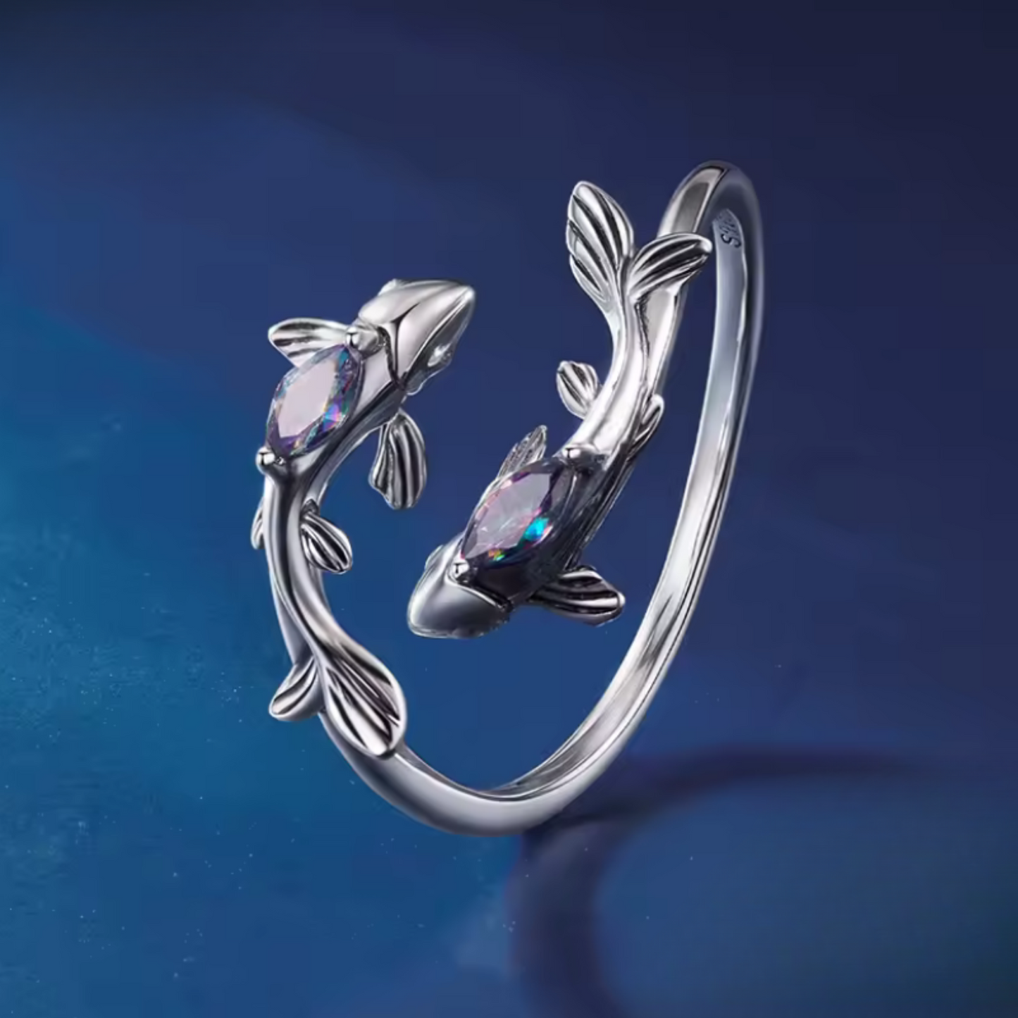 Anillo piscis de Plata 925 | Fuerza y Prosperidad