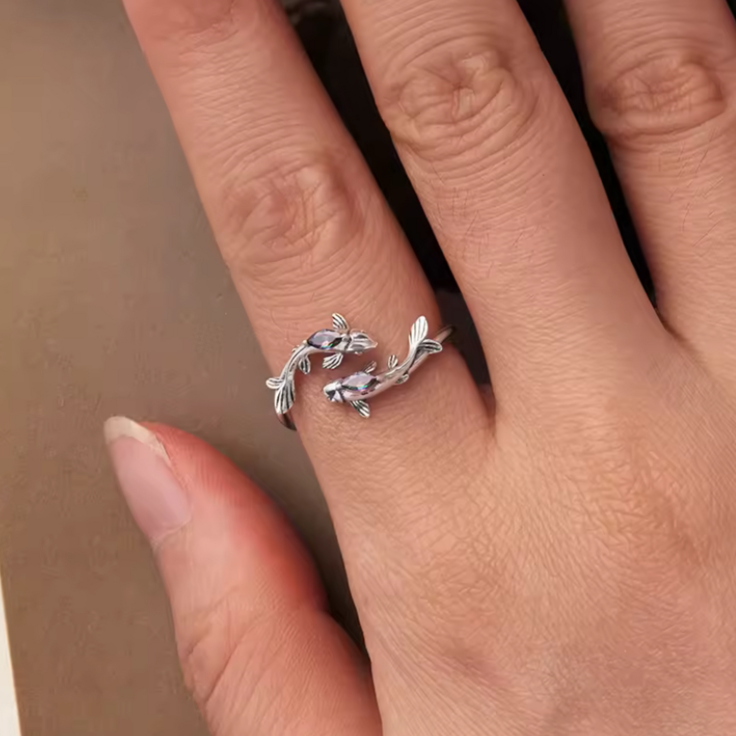 Anillo piscis de Plata 925 | Fuerza y Prosperidad