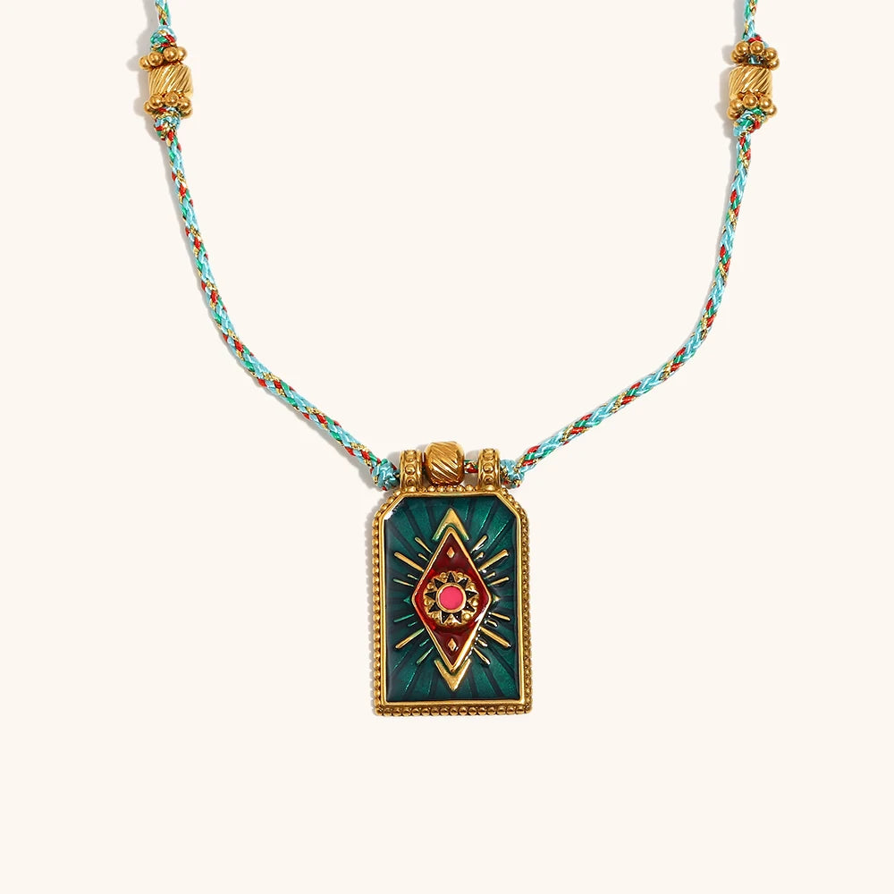 Collares "Sol de Musas" – Amuletos de Esmalte Vintage & Oro 18K