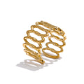 Anillo Wave Mesh: Escultura Geométrica y Fluida