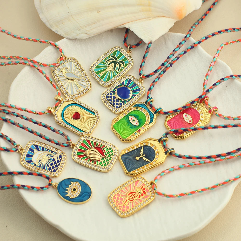 Collar "Boho Soul" – Amuleto de Verano con Cordón Tejido