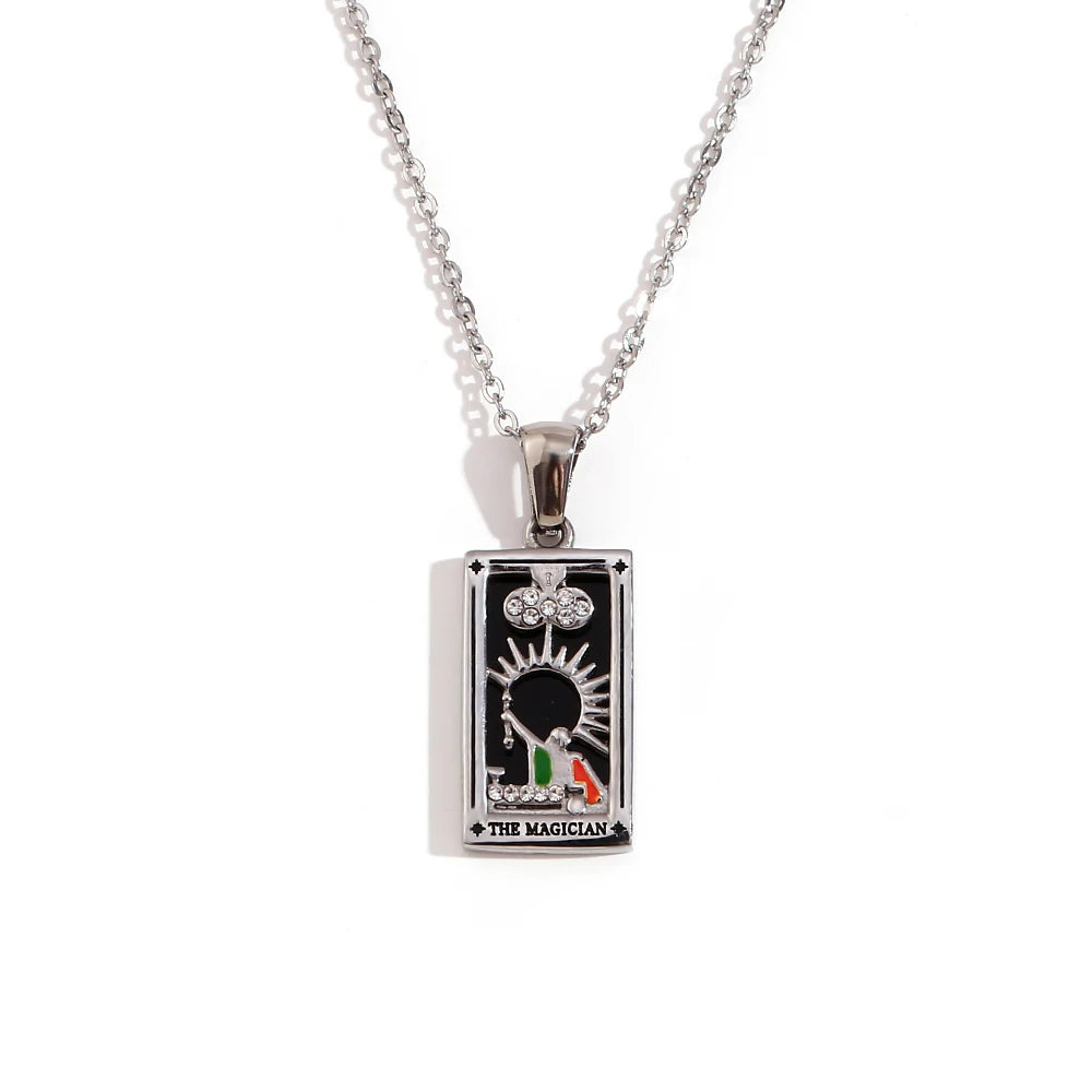 Collar Carta del Tarot "The Star" – Acero Inoxidable Bañado en Oro 18k