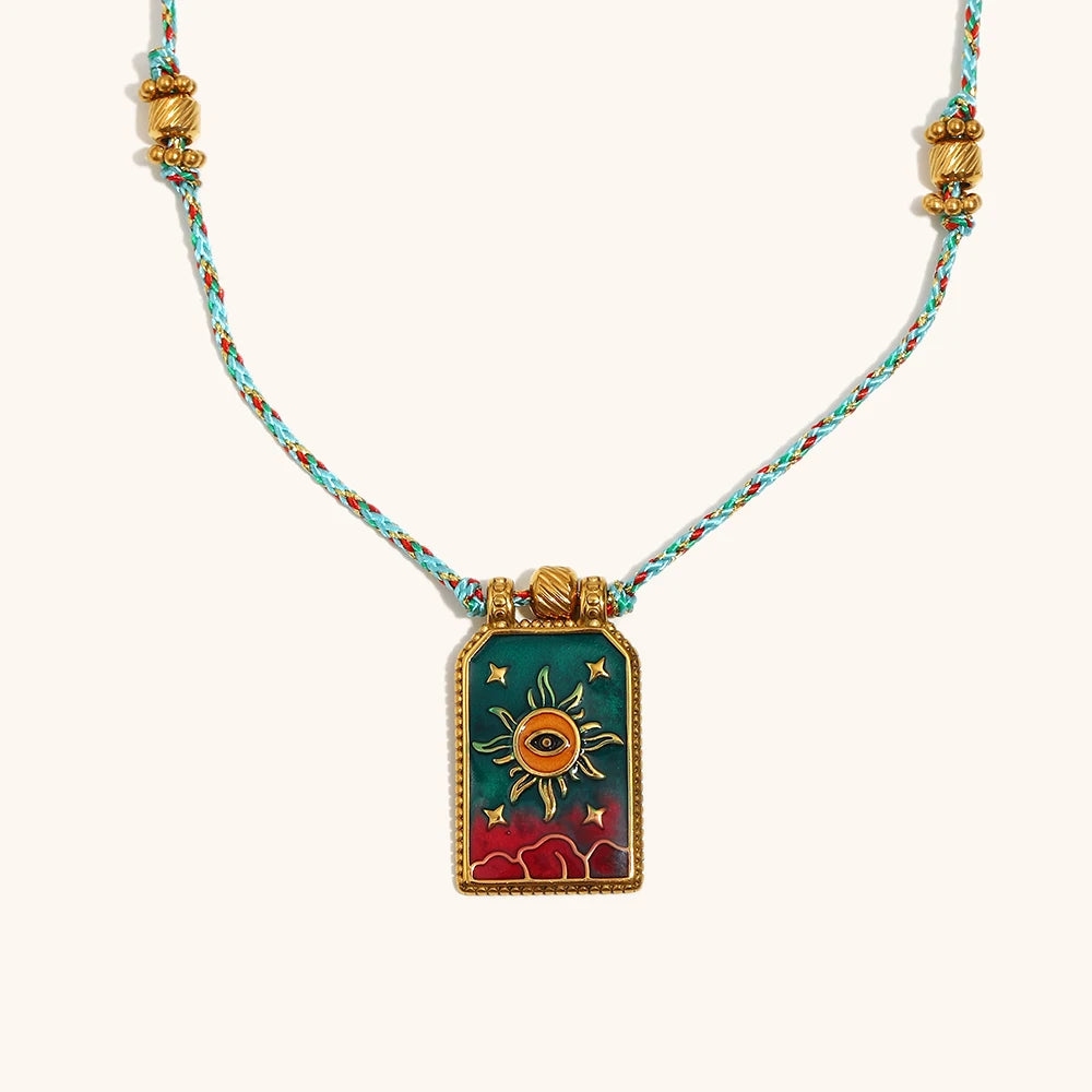 Collares "Sol de Musas" – Amuletos de Esmalte Vintage & Oro 18K