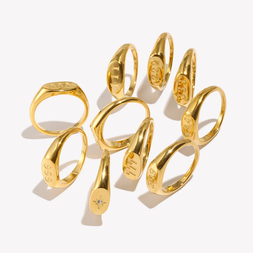 Anillo "Angel Numbers" – Sincronía & Oro 18K