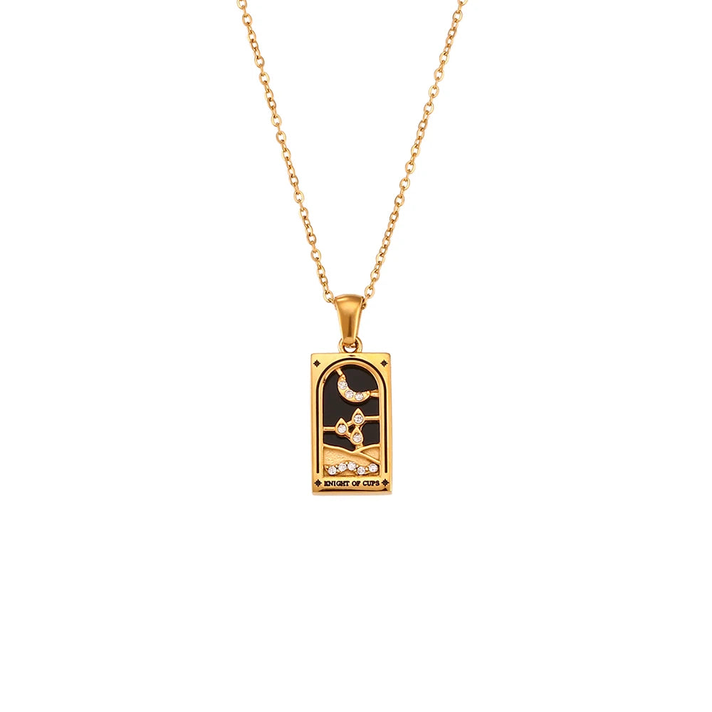 Collares "Tarot Arcana" – Cartas Místicas en Esmalte & Oro