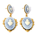 Pendientes "Sacré Coeur" – Romance Vintage en Azul Pastel