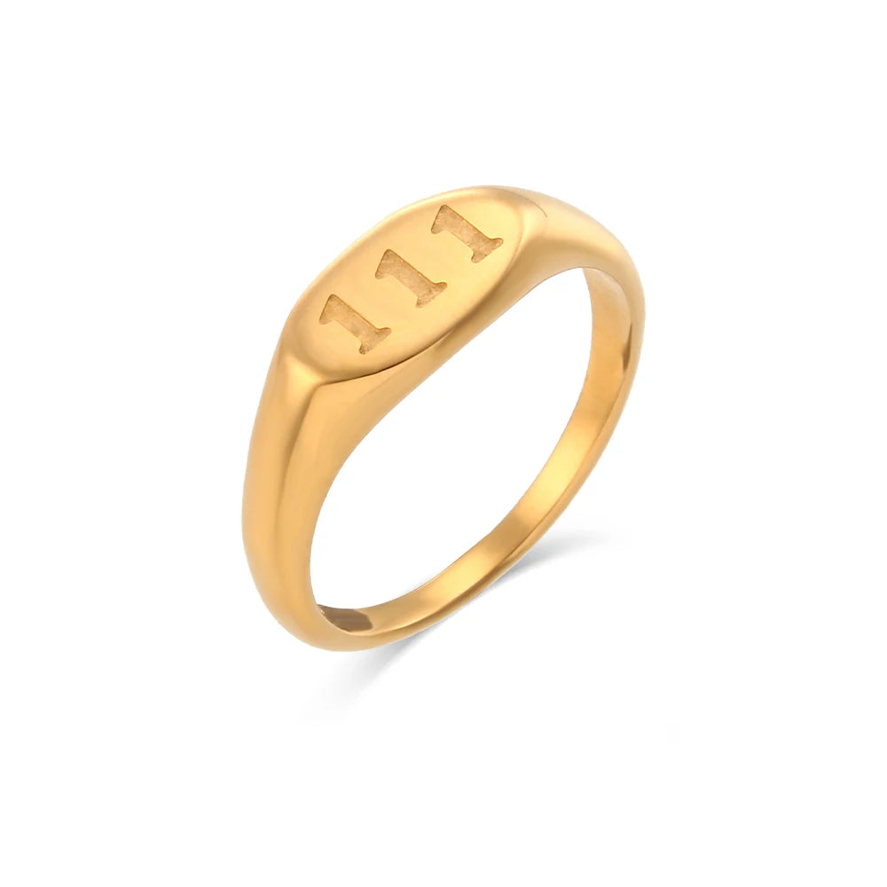 Anillo "Angel Numbers" – Sincronía & Oro 18K