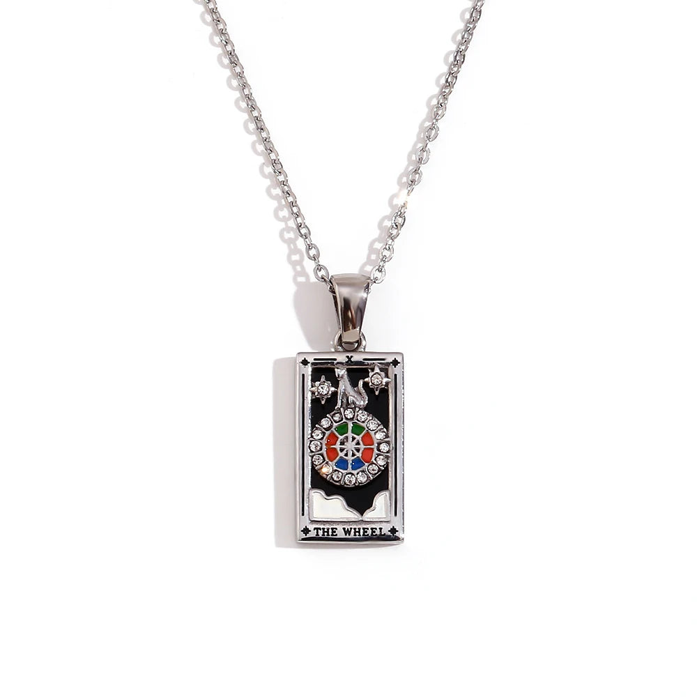 Collar Carta del Tarot "The Star" – Acero Inoxidable Bañado en Oro 18k