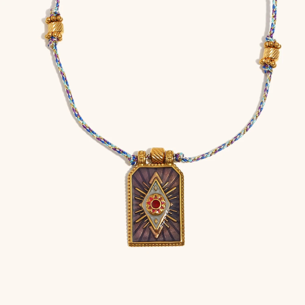 Collares "Sol de Musas" – Amuletos de Esmalte Vintage & Oro 18K