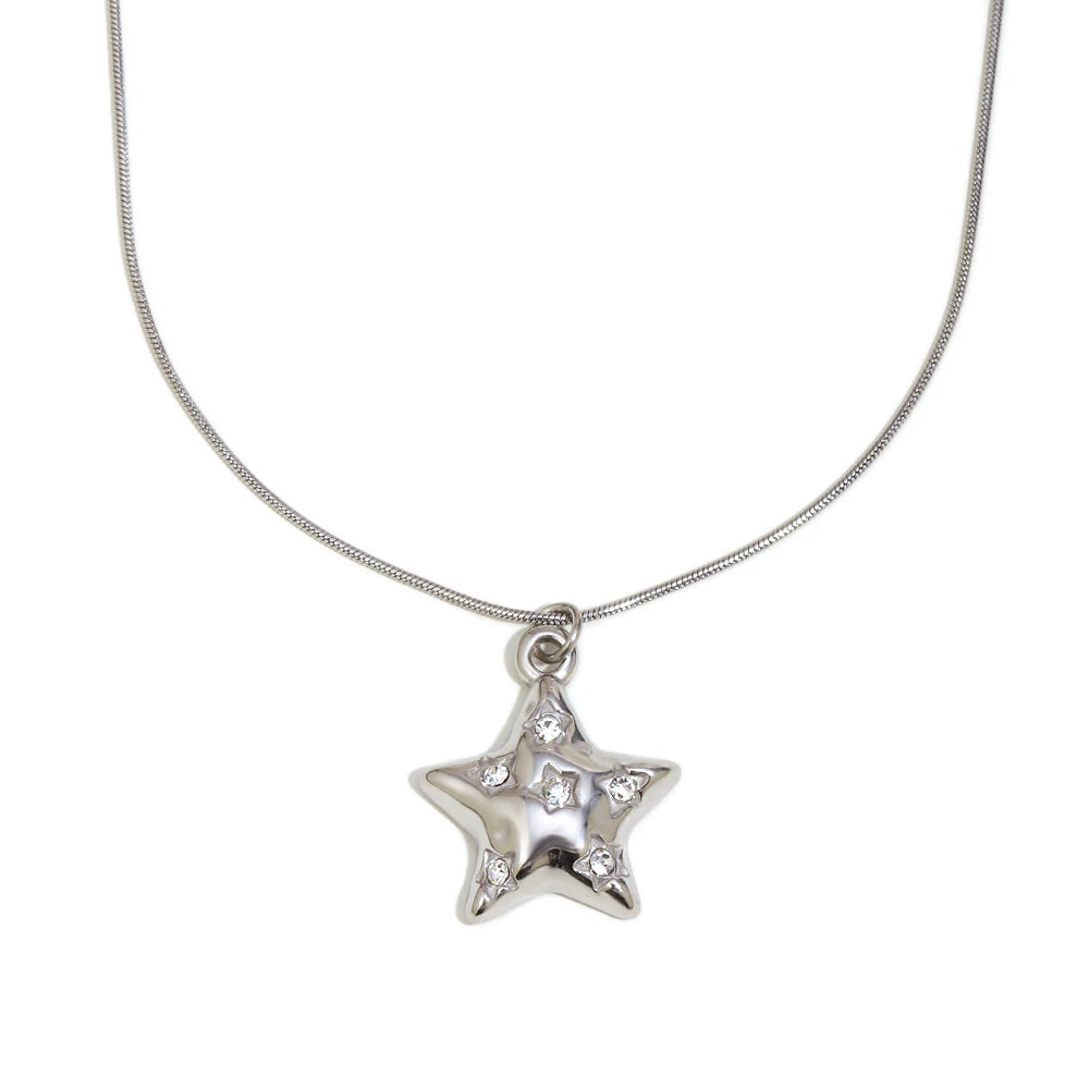 Collar "Starry Night" – Colgante Abombado & Cristales