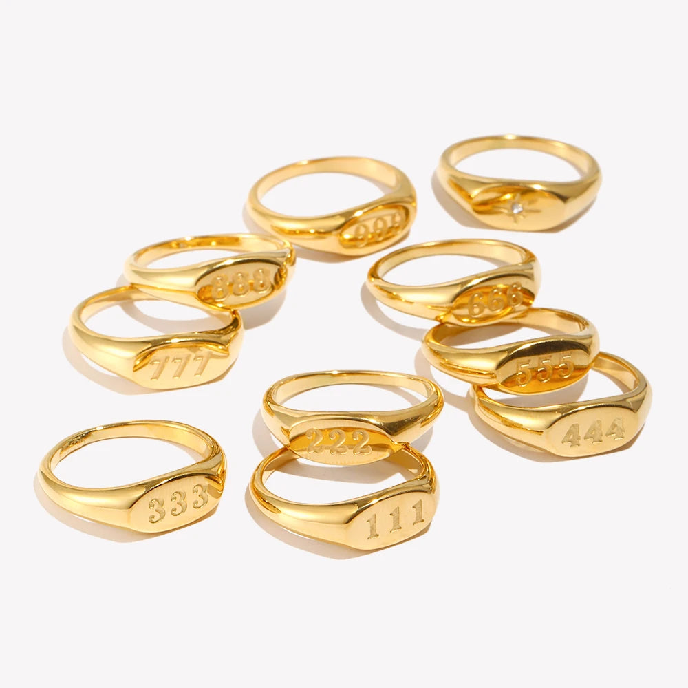 Anillo "Angel Numbers" – Sincronía & Oro 18K
