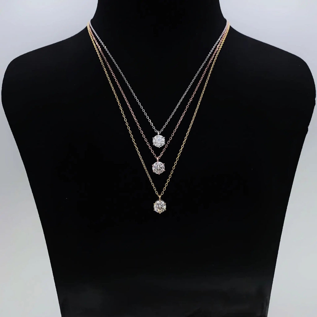 Collar "Destello Real" – Moissanita 1ct & Oro 18K (Pureza Certificada)