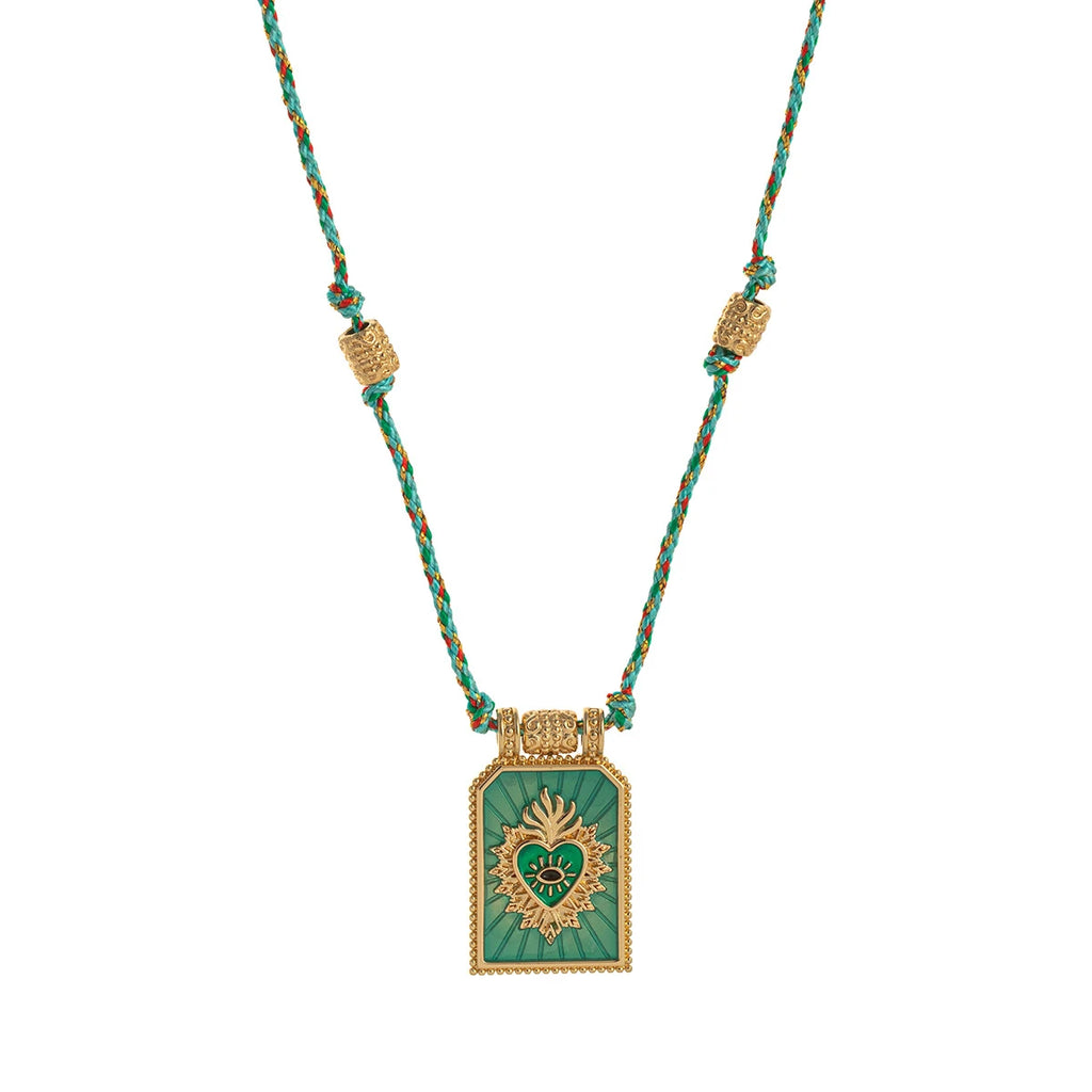 Collar "Sacred Tarot" – Medallón Esmaltado & Borde Labrado