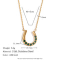 Collar "Lucky Charm" – Herradura con Cristales Esmeralda & Diamond