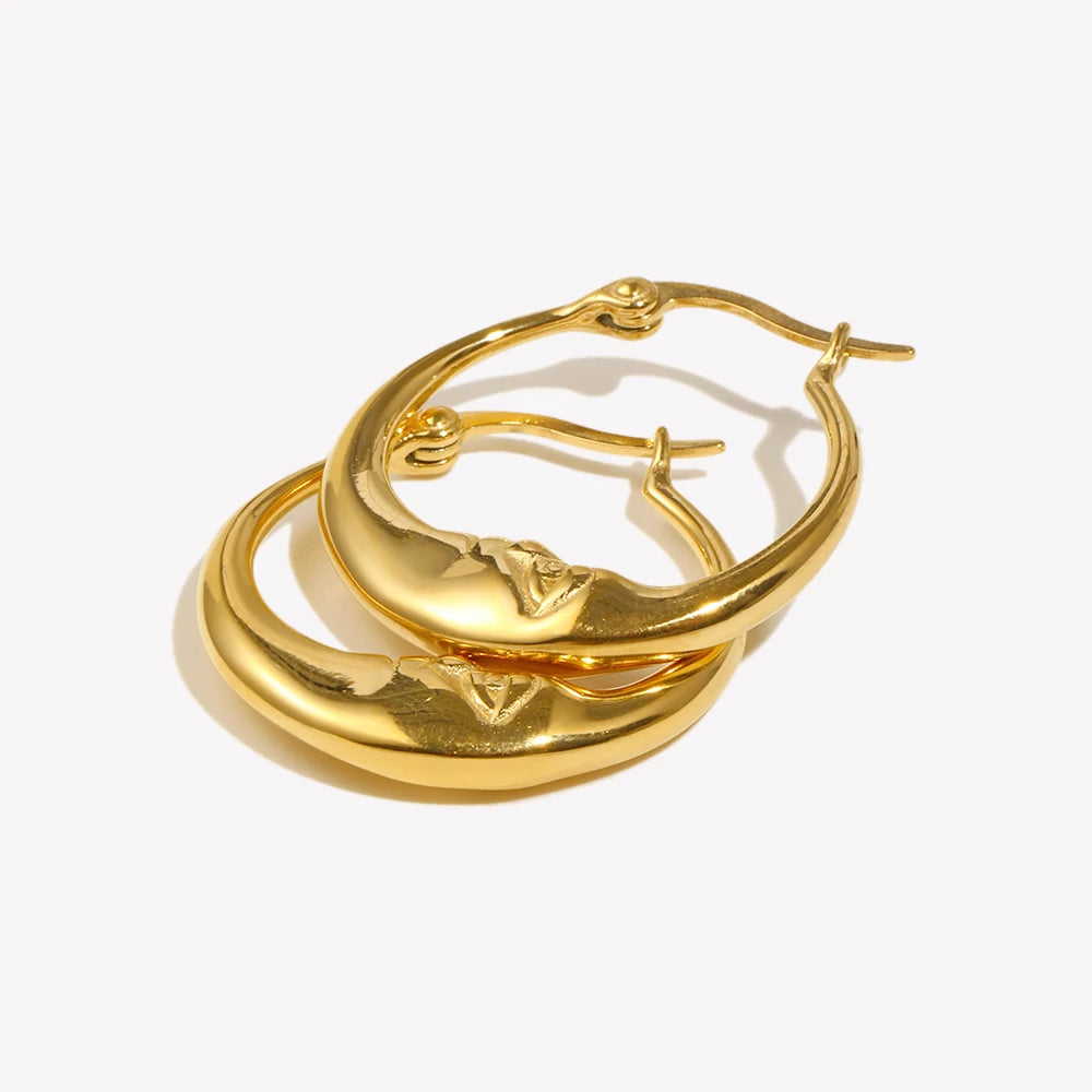 Pendientes "Midnight Muse" – Aros Luna Abstracta
