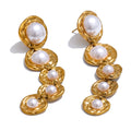 Pendientes Gota de Nácar: Elegancia Barroca en Oro