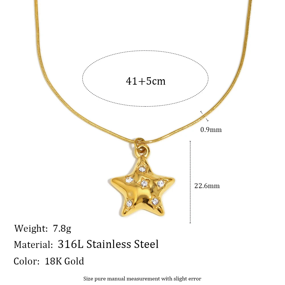 Collar "Starry Night" – Colgante Abombado & Cristales