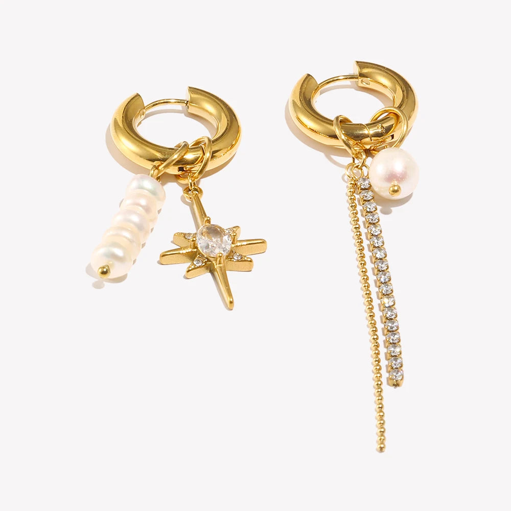 Pendientes "Stella Maris" – Perla Natural & Estrella del Norte