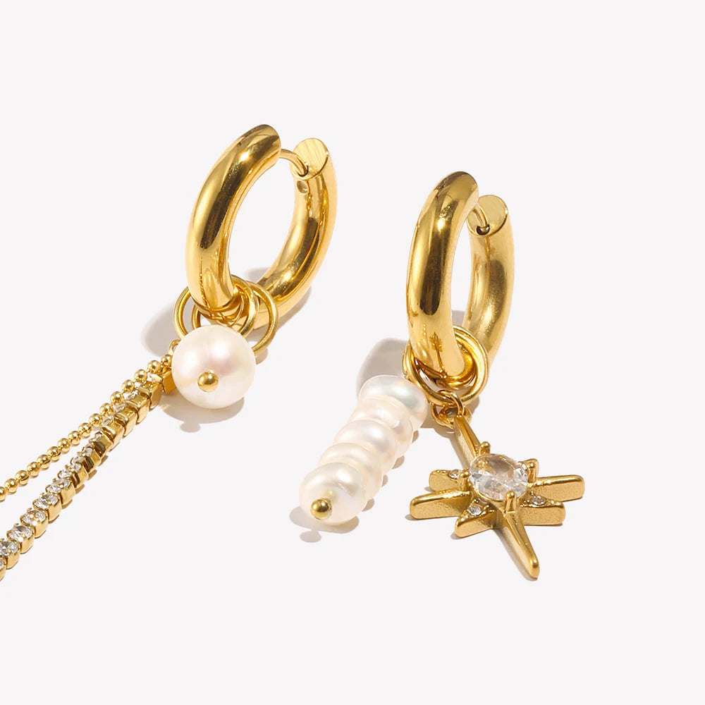Pendientes "Stella Maris" – Perla Natural & Estrella del Norte
