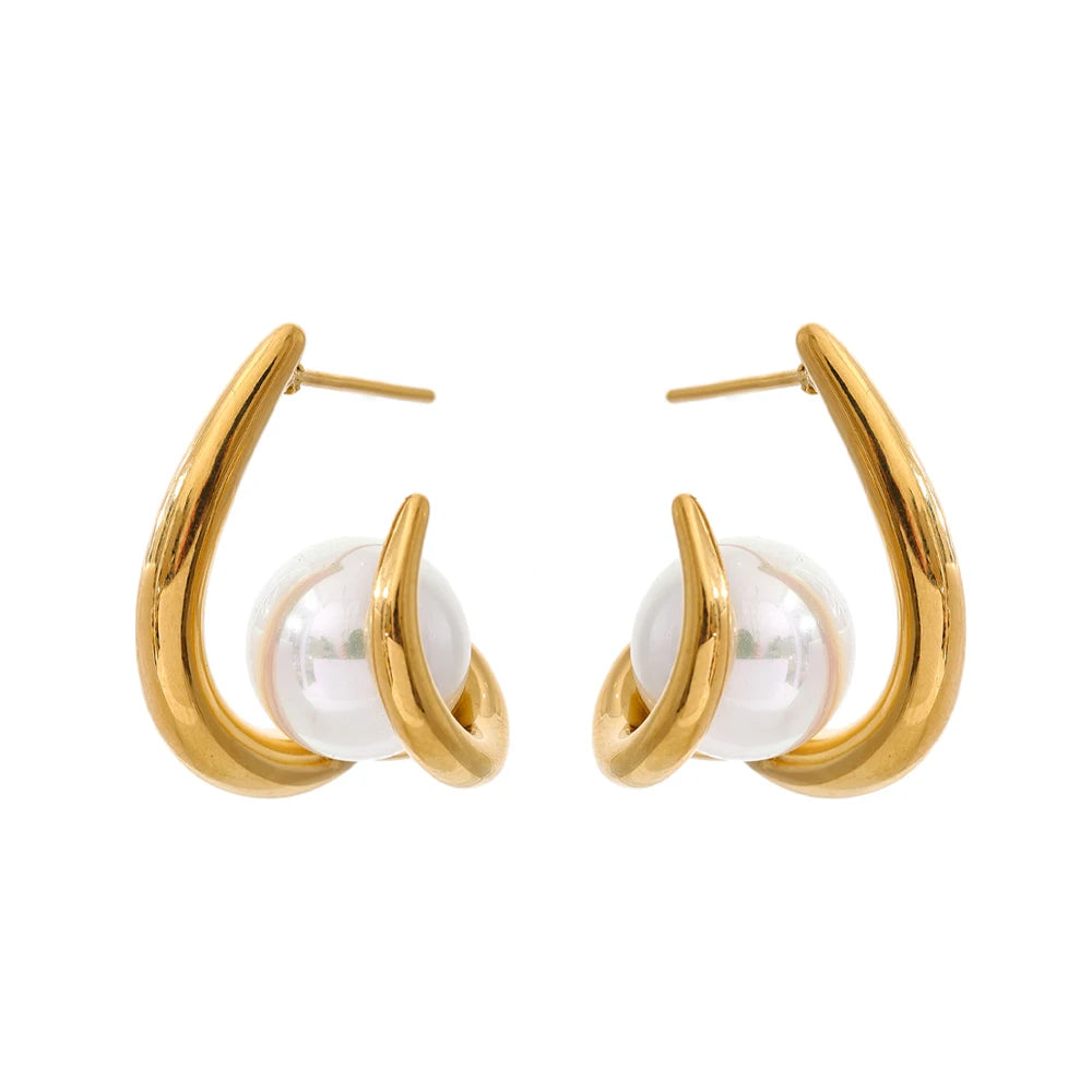 Pendientes Orbit Pearl: Vanguardia y Pureza