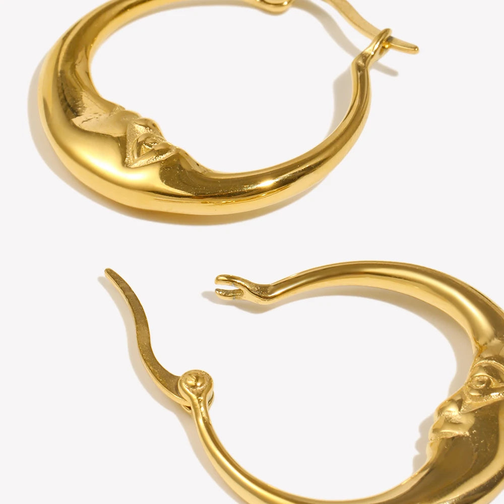 Pendientes "Midnight Muse" – Aros Luna Abstracta