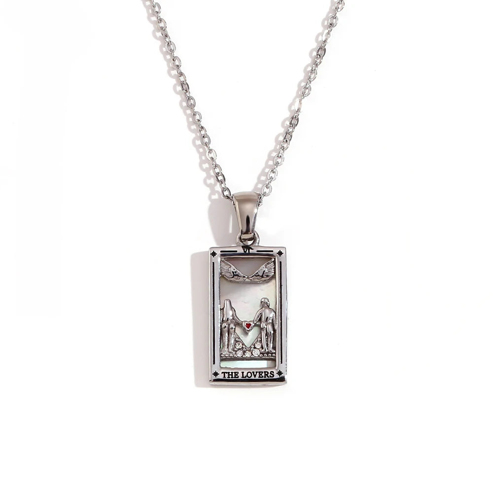 Collar Carta del Tarot "The Star" – Acero Inoxidable Bañado en Oro 18k