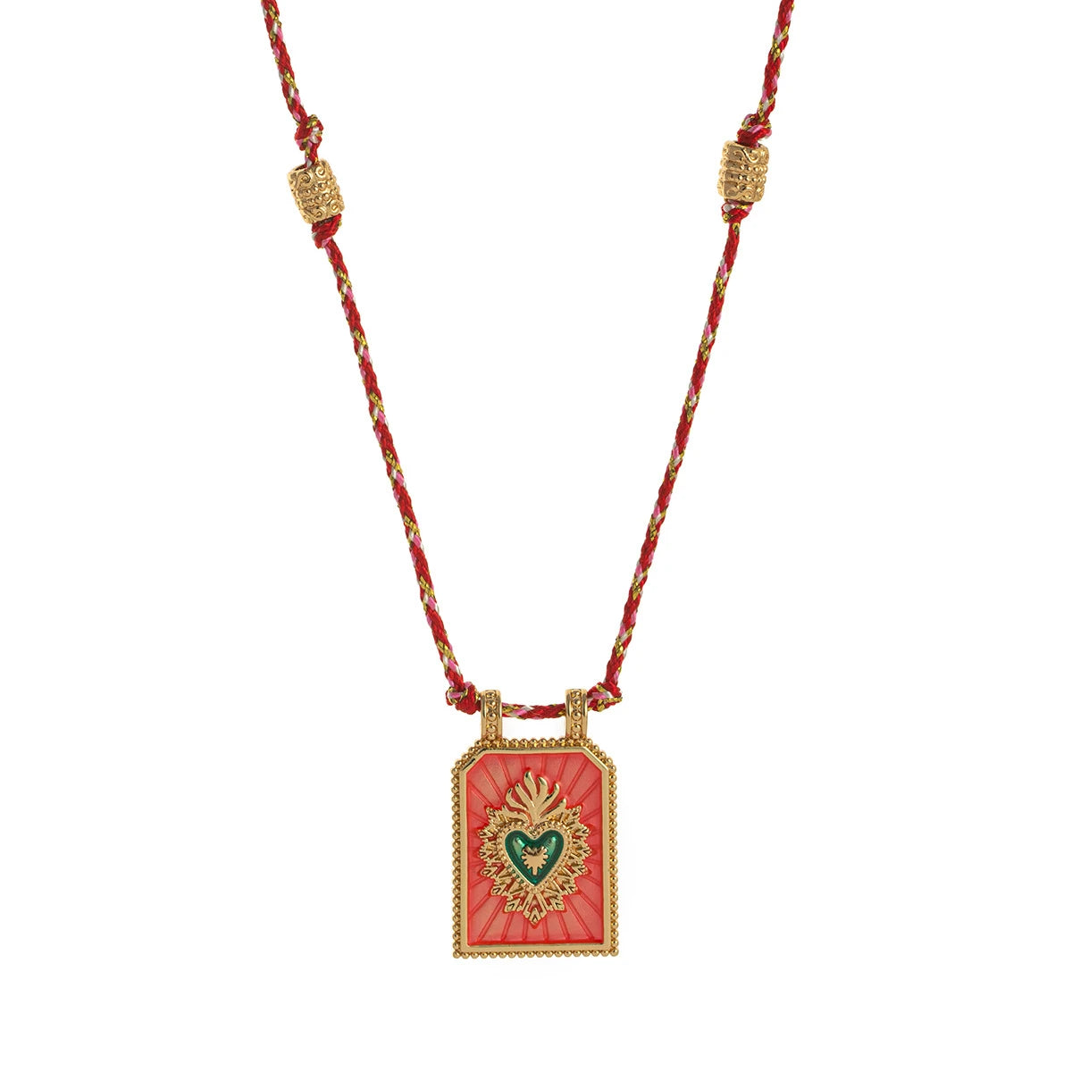 Collar "Sacred Tarot" – Medallón Esmaltado & Borde Labrado